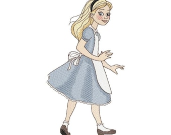 Let’s Take a Walk in Wonderland Machine Embroidery Design, Alice in Wonderland design, Kids design 5*7, 6*8