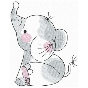 Baby Elephant Machine Embroidery Design, Embroidery Elephant, Kids design, Babies design 4*4, 5*7, 6*8, 6*9