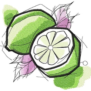 Lemons Fruits machine embroidery designs, Lemons embroidery, Fruit Design, Citrus fruits design 4x4, 5x7, 6x8, 6x9, 8x10
