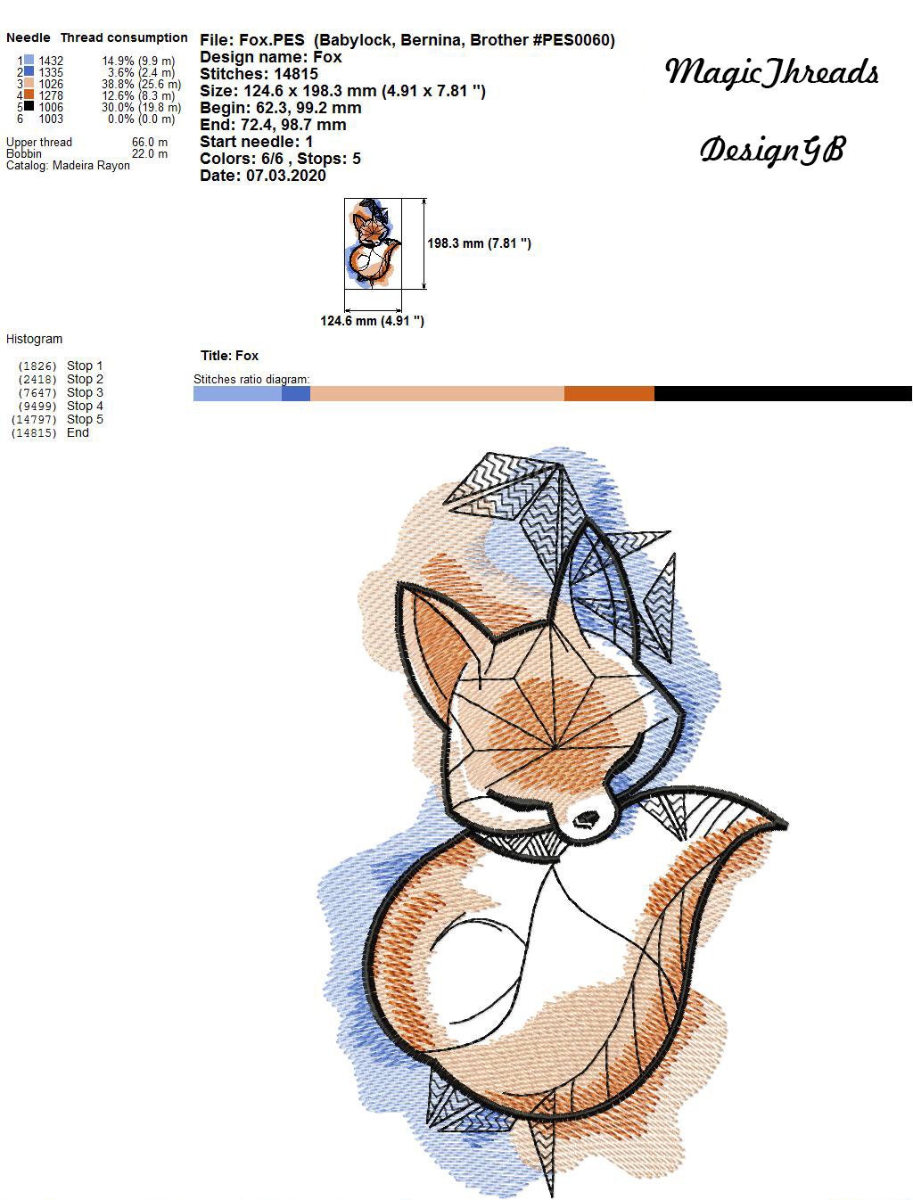 Little Fox Machine Embroidery Design, Embroidery Fox, Embroidery Animal ...