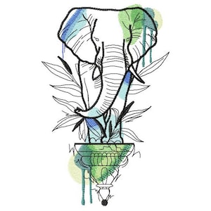 Indian Elephant Machine Embroidery Design, Embroidery Animal, Embroidery Design, Embroidery pattern 5*7, 6*8, 6*9
