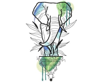 Indian Elephant Machine Embroidery Design, Embroidery Animal, Embroidery Design, Embroidery pattern 5*7, 6*8, 6*9