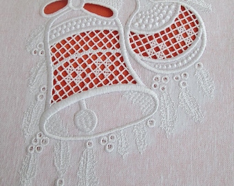 Christmas Bell Cutwork (Richelieu) Machine Embroidery Design   6*9