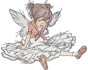 Ballet Girl Machine Embroidery Design, Embroidery Ballerina, Kids design   5*7, 6*8, 6*9, 7*10
