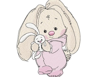 Bunny Mi Machine Embroidery Design, Embroidery Bunny, Kids design, Cute Bunny design 4*4, 4*5, 5*7, 6*8