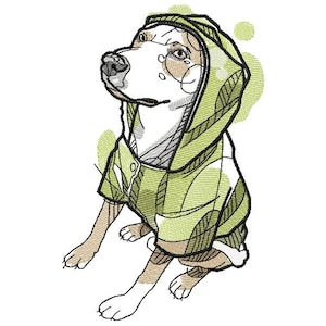 Dog Machine Embroidery Design,Embroidery Dog, Hipster Dog Embroidery  5*7, 6*8, 8*9