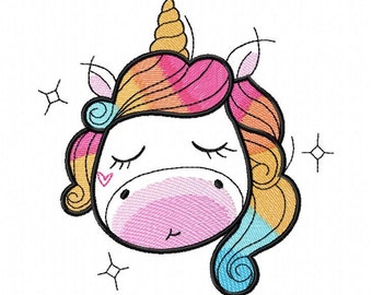 Aim for the Stars Machine Embroidery Design, Cute Unicorn embroidery, Babies Design, Kids design, 4*4, 5*7, 6*8, 6*9