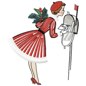 Eine Weihnachtsnote Maschinenstickerei Franse, Weihnachts Vintage Design, Weihnachtsgrüße Design, Retro Vintage Design 15*7, 6*8, 6*9