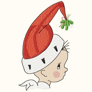 Piccolo angelo di Natale da ricamare a macchina, angelo da ricamare, disegno natalizio, disegno per bambini 4*4, 4*5, 5*7, 6*8