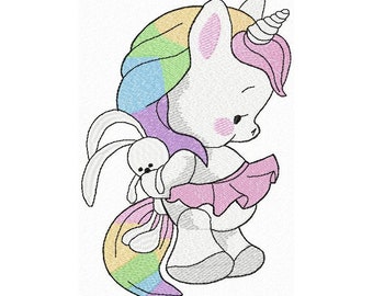 Rainbow Unicorn Machine Embroidery Design, Embroidery Unicorn, Kids design, Cute Unicorn design 4*4, 4*5, 5*7, 6*8