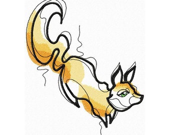 Little Fox Machine Embroidery Design, Embroidery Fox, Embroidery Animal, Embroidery Patterns 5*7, 6*8, 6*9, 8*10