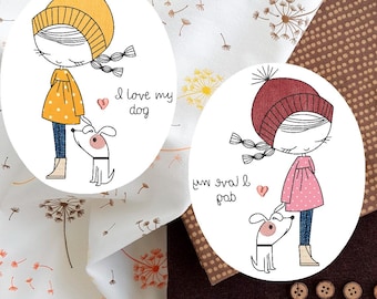 I Love My Dog Machine Embroidery Design Applique,  Embroidery Girl, Kids Design  5*7, 6*8, 6*9