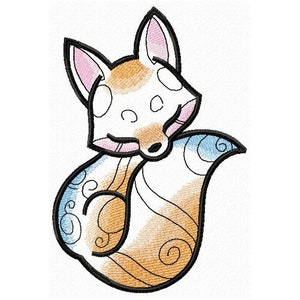 Dreaming Fox Machine Embroidery Design, Embroidery Fox, Embroidery Animal, Sweet Dreams Fox Design 4*4, 4*5, 5*7, 6*8, 6*9