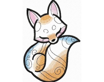 Dreaming Fox Machine Embroidery Design, Embroidery Fox, Embroidery Animal, Sweet Dreams Fox Design 4*4, 4*5, 5*7, 6*8, 6*9