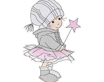 Christmas girl Machine Embroidery Design, Design Christmas, Kids design 4*4, 4*5, 5*7, 6*8