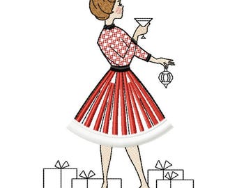 Happy Christmas Machine Embroidery Design Fringe, Christmas Vintage Design, Christmas Greetings Design  5*7, 6*8, 6*9