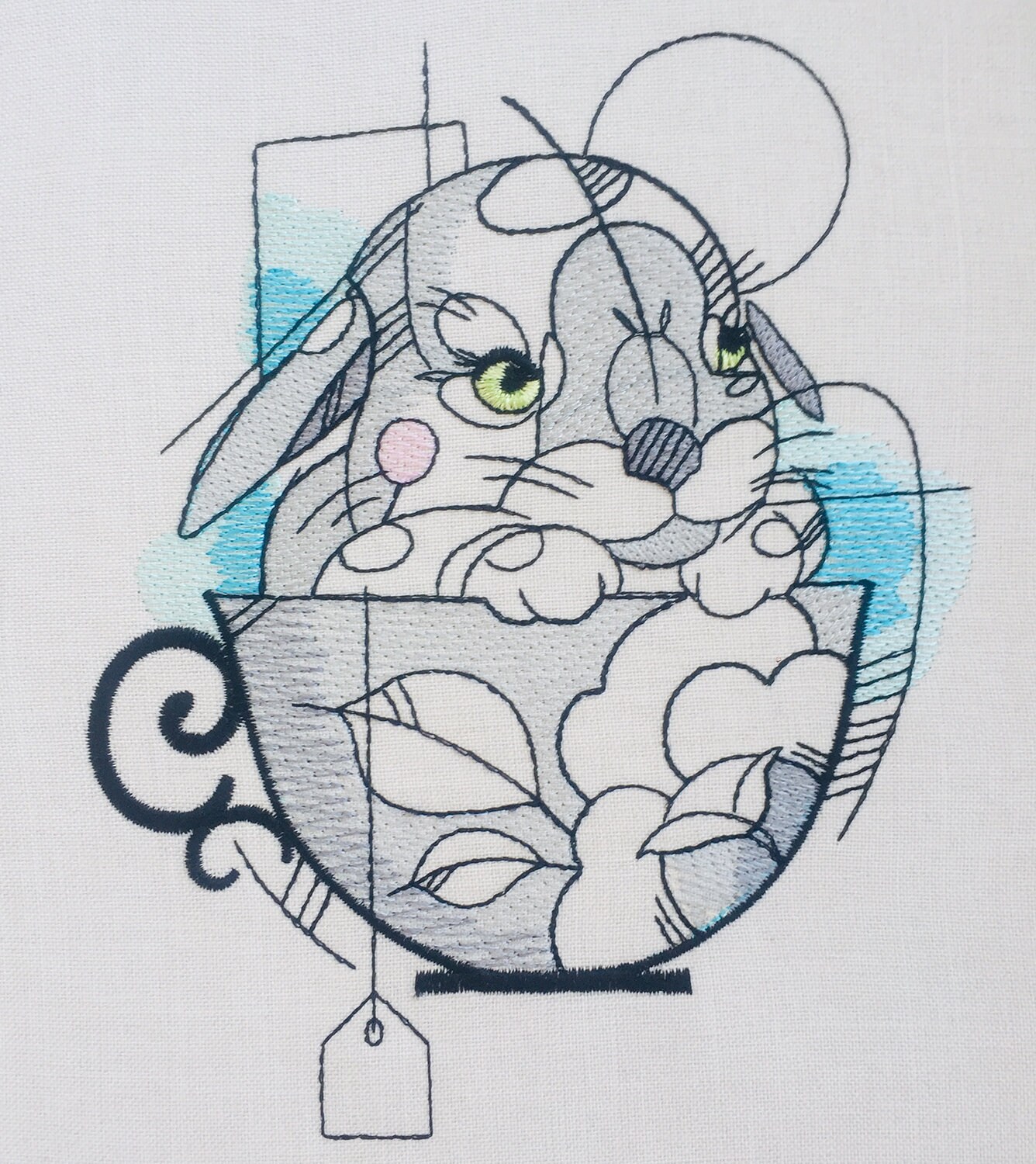 Rabbit Machine Embroidery Design Embroidery Rabbit Rabbit in - Etsy
