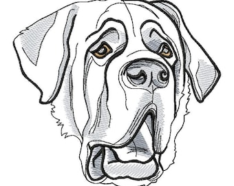 Dog Saint Bernard Machine Embroidery Design, Embroidery animals, Dog Doberman Head, Pets embroidery 5*7, 6*8, 6*9, 8*10