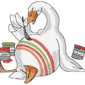 Easter Goose Machine Embroidery Design, Easter Goose Design, Goose embroidery, Easter Design 4*4, 4*5, 5*7, 6*9