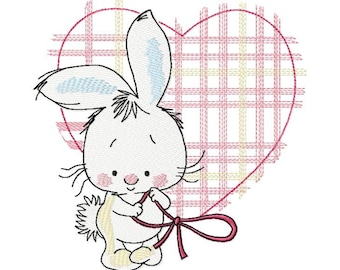 Bunny with Giraffe Machine Embroidery Design, Embroidery Bunny, Kids design, Embroidery cute Bunny 4*4, 4*5, 5*7, 6*8