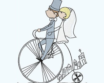 Wedding Cortege Machine Embroidery Design, Bride and Groom design, Embroidery Wedding, Kids design  5x7, 6x8, 6x9