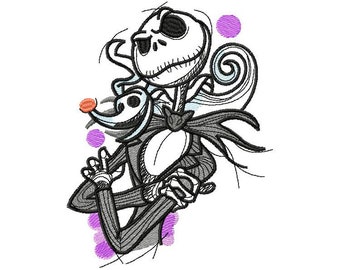 Jack Skellington Machine Embroidery design, Nightmare Before Christmas, Halloween Design 5*7, 6*8, 6*9