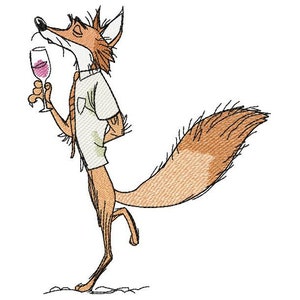 Fantastic Mr. Fox Machine Embroidery Design, Embroidery Fox, Embroidery Animal 5*7, 6*8, 6*9