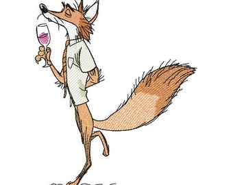 Fantastic Mr. Fox Machine Embroidery Design, Embroidery Fox, Embroidery Animal 5*7, 6*8, 6*9