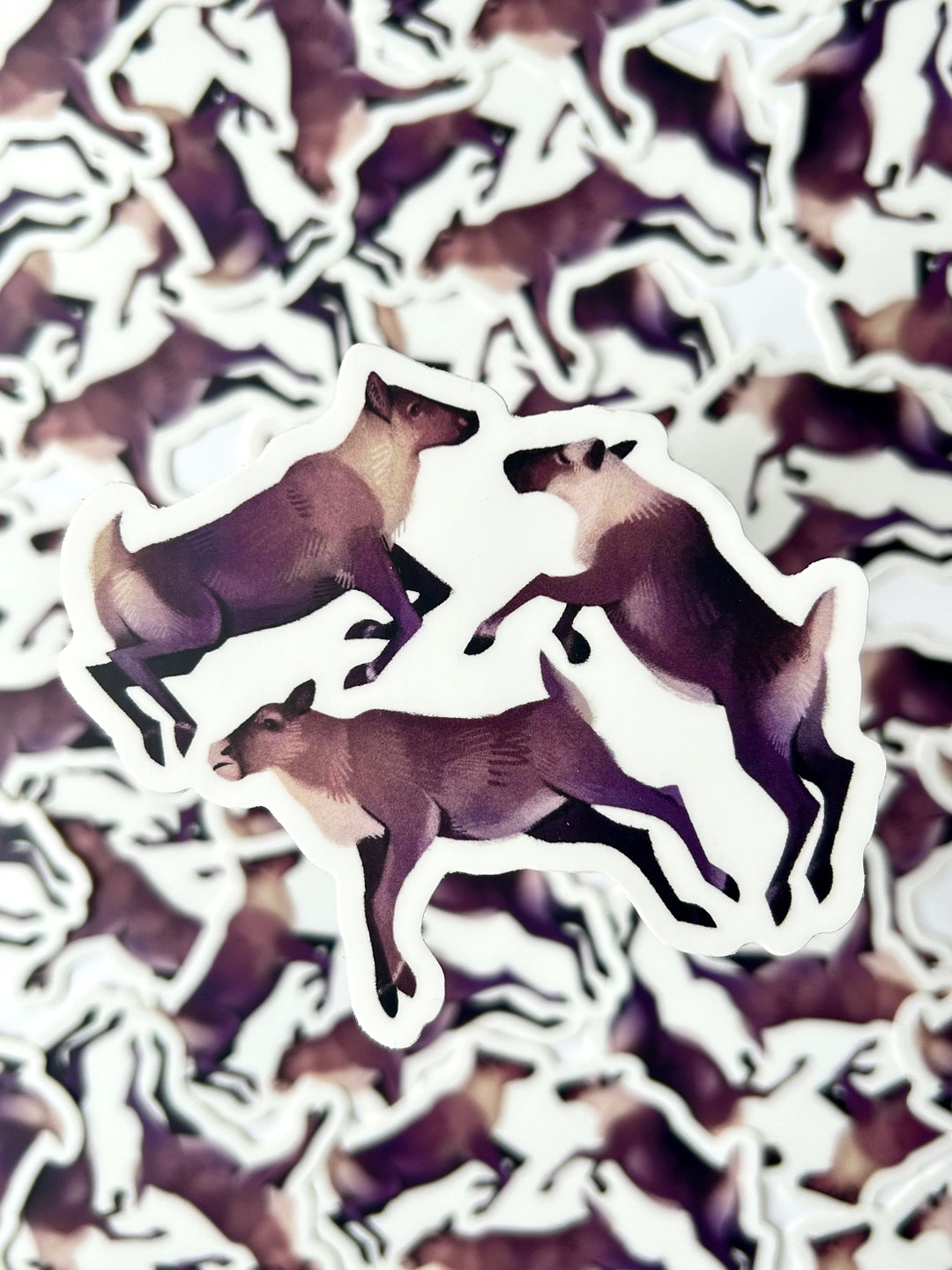 Reineer R Sticker Jumping Reindeer Matte Waterproof Vinyl Sticker - Etsy