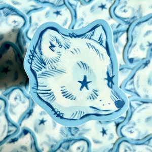 Arctic Fox Face Matte Vinyl Waterproof Sticker