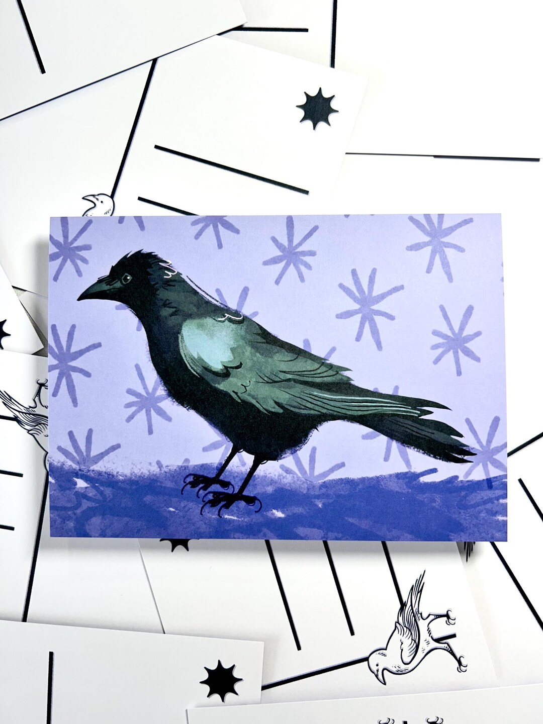 Crow Postcard Art Print - Etsy