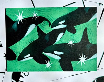 Carte postale Orca Impression artistique