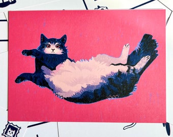 Kat briefkaart Art Print