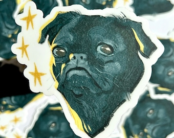 Pug matte vinyl waterdichte sticker