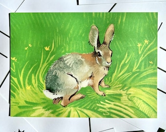 Carte postale de lapin Impression artistique