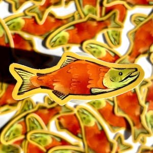 Sockeye Salmon Matte Vinyl Waterproof Sticker