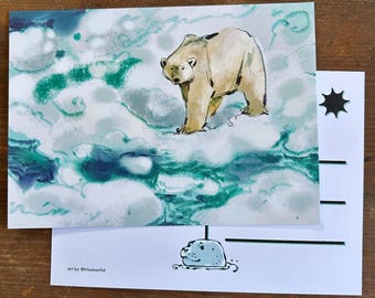 Polar Bear Postcard Art Print