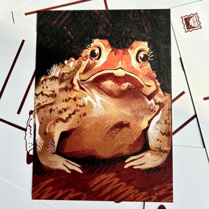 Impressão de arte de cartão postal de sapo