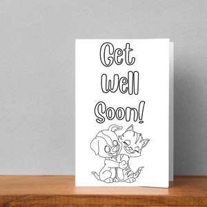 Get Well Soon Coloring Page Greeting Card