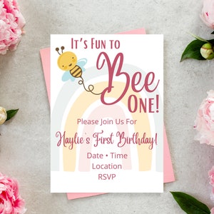 It's Fun to Bee One Invitation Template