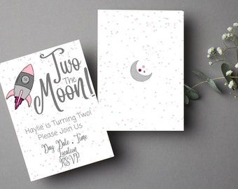 Two the Moon Invitation Template