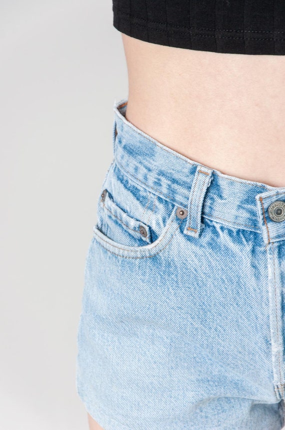 Levi's 801 Jeans Shorts Mid Waist Light Blue | Etsy