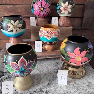 Pots de fleurs uniques de style bohème peints à la main