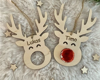 Christmas ball personalized wood | Reindeer personalized | Christmas pendant | Chocolate | Gift idea | small gift | Wood