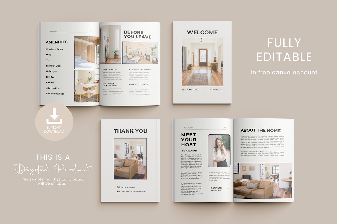 Airbnb Guidebook Airbnb House Manual Airbnb Book Template