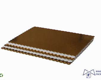 Rectangle Cake Board, Gold/Silver Metallized Coaster, 6pcs