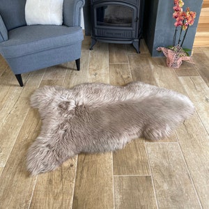 Dyed British Sheepskin Best Quality Soft Wool Taupe Color SS-1-146