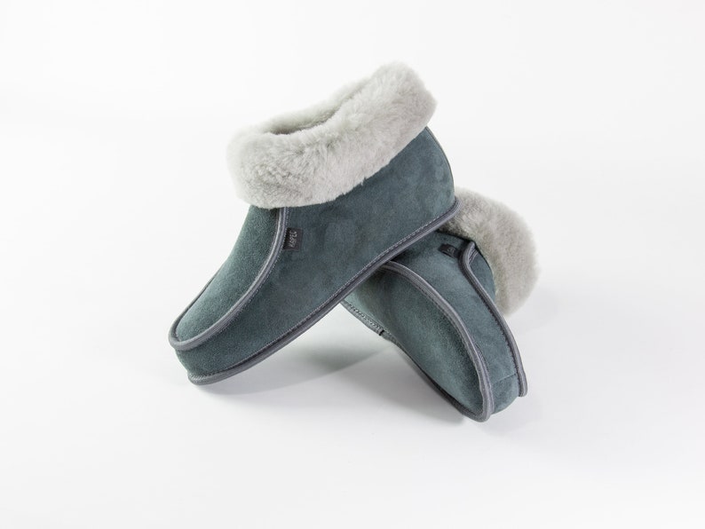 Best Merino Sheepskin Slippers Sheepskin Sole UNISEX From Small Manufacture Over The Ankle Handcraft EU Get 1 Pair of Insole for FREE Popiel