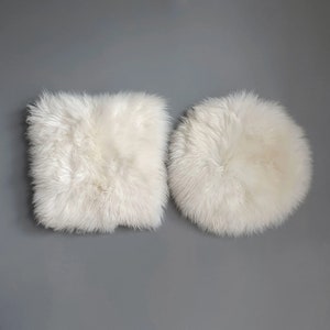Coussins de siège en peau de mouton britannique blanc laine douce naturelle de meilleure qualité image 3
