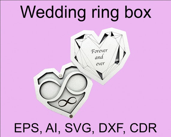 Wedding Ceremony Ring Box Template Cnc Laser Cutting Vector - Etsy